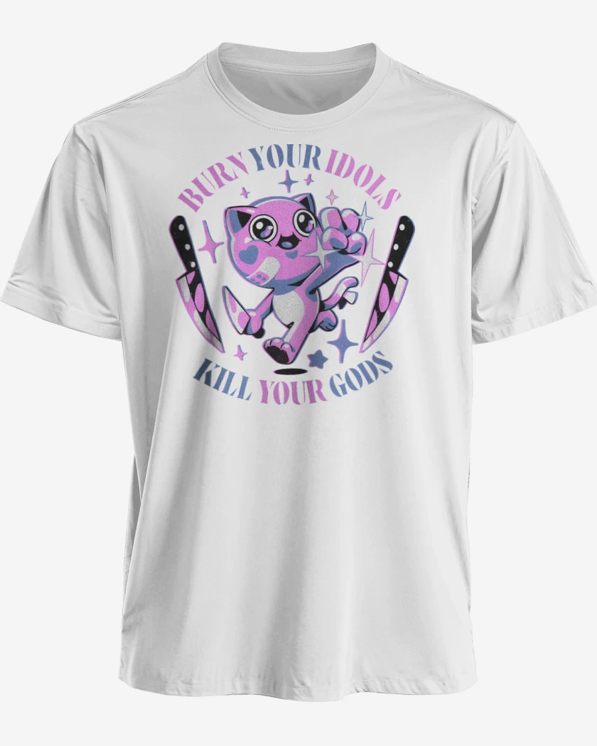 Polera premium Blanco de Quema tus Ídolos