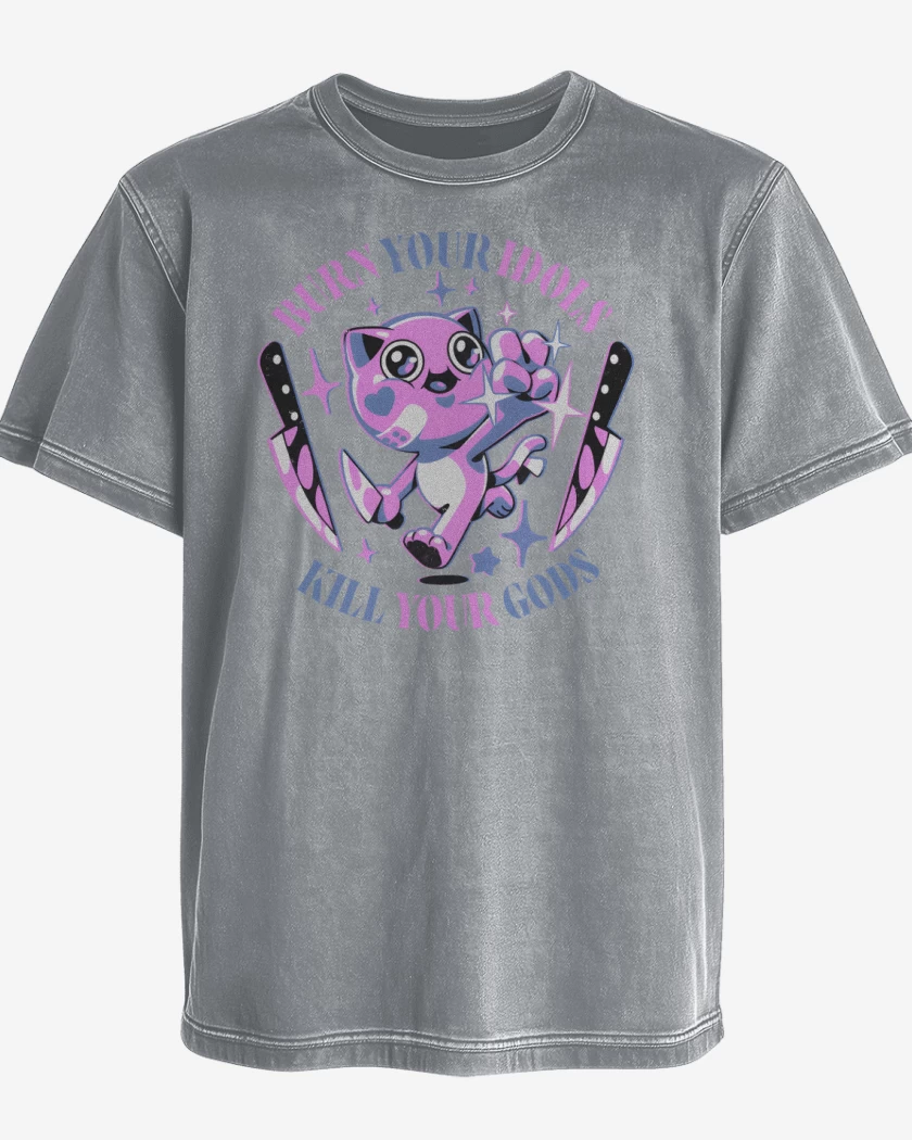 Polera desgastada Quema tus Ídolos