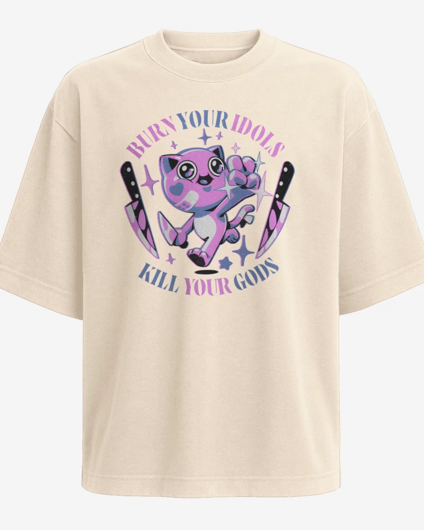 Polera Oversize Quema tus Ídolos