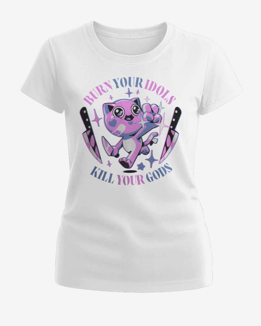 Polera de Mujer Blanco de Quema tus Ídolos