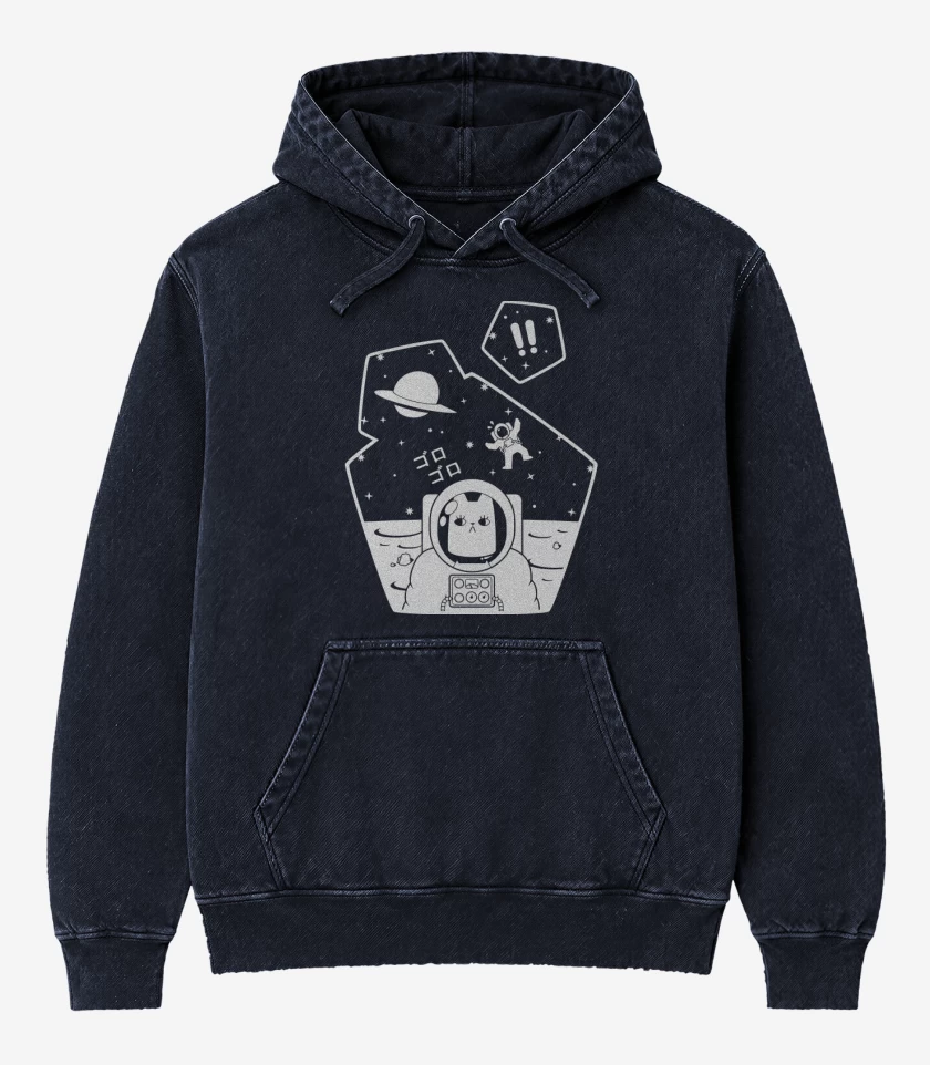 Poleron Canguro Acid Wash Azul Marino de Cat cat cat
