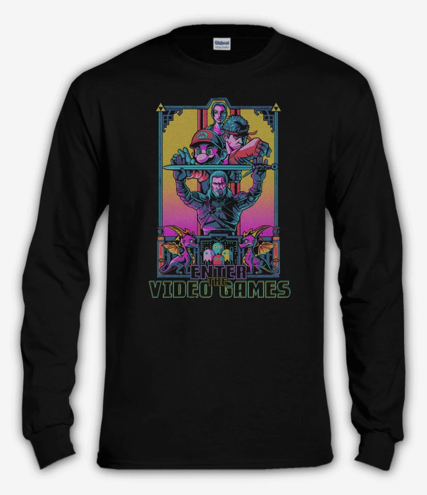 Polera manga larga Negro de Enter The Video Games