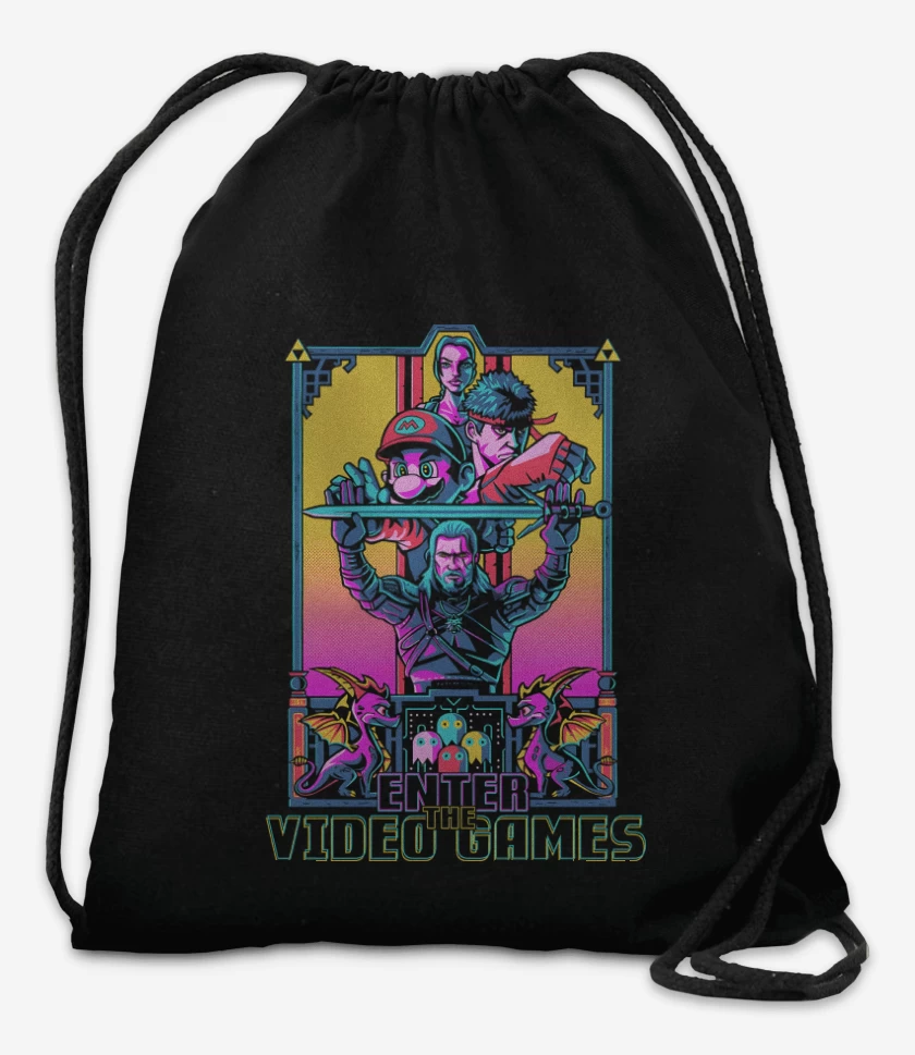 Mochila Negro de Enter The Video Games