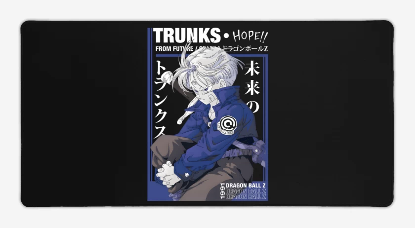 Mouse pad Gamer Negro de Trunks del Futuro