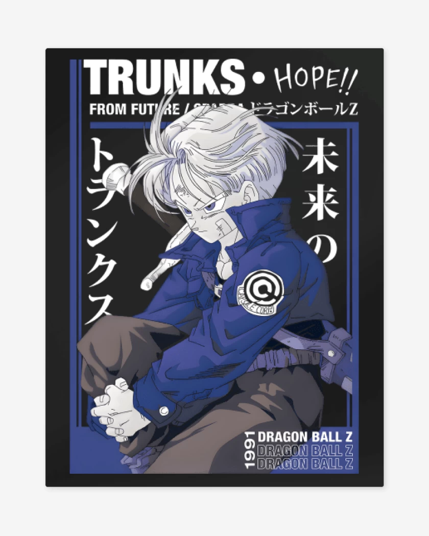 Print metalico Negro de Trunks del Futuro