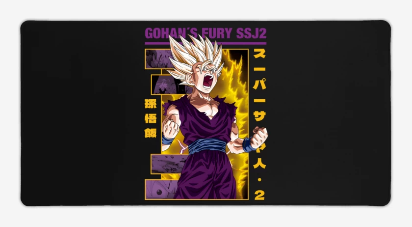 Mouse pad Gamer Negro de Furia de Gohan