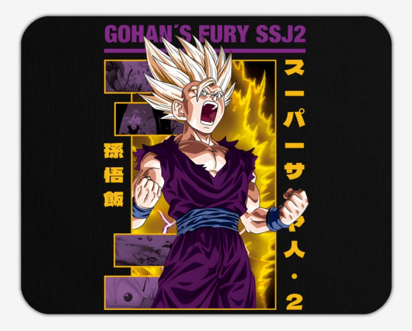 Mousepad Negro de Furia de Gohan