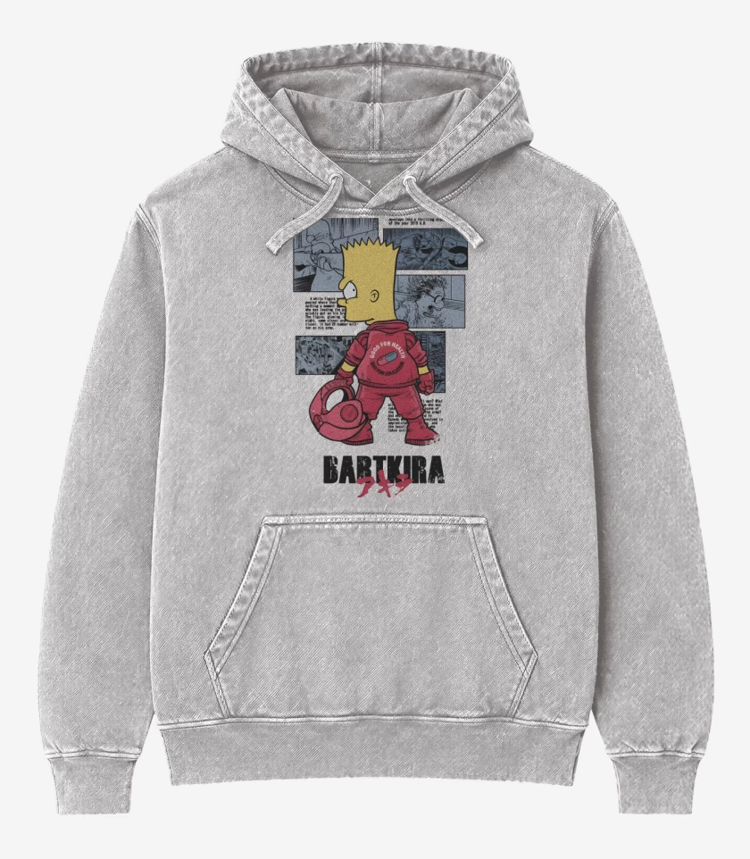Poleron Canguro Acid Wash Gris Melange de Bartkira