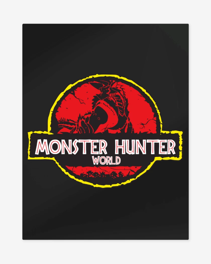 Print metalico Negro de Monster Hunter World