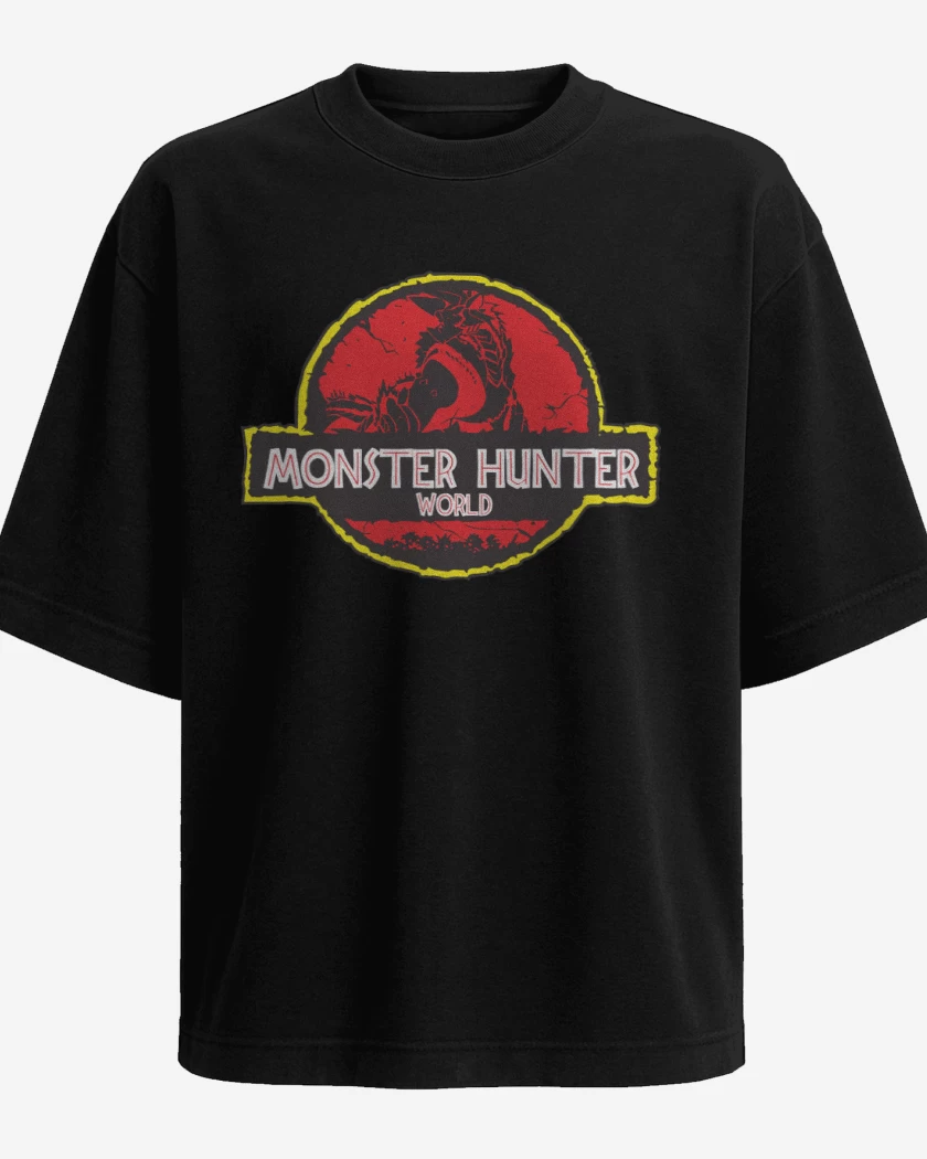 Polera Oversize Negro de Monster Hunter World