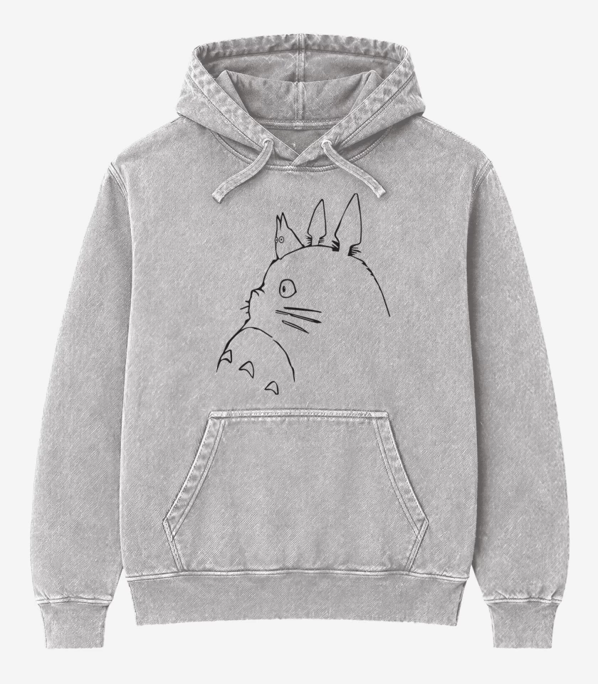 Poleron Canguro Acid Wash Gris Melange de Gibl