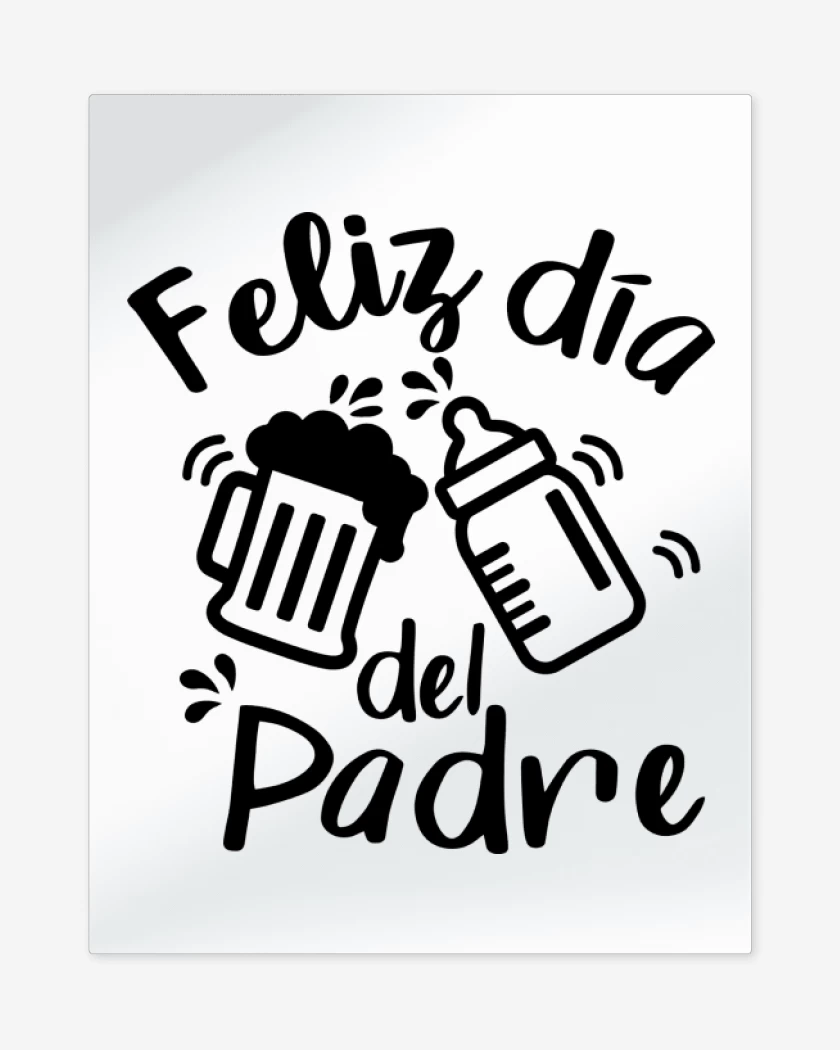 Print metalico Blanco de Feliz Día del Padre