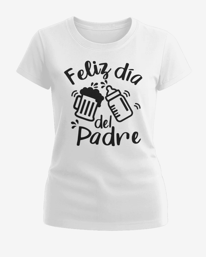Polera de Mujer Blanco de Feliz Día del Padre