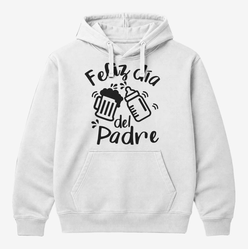 Polerón Canguro Blanco de Feliz Día del Padre