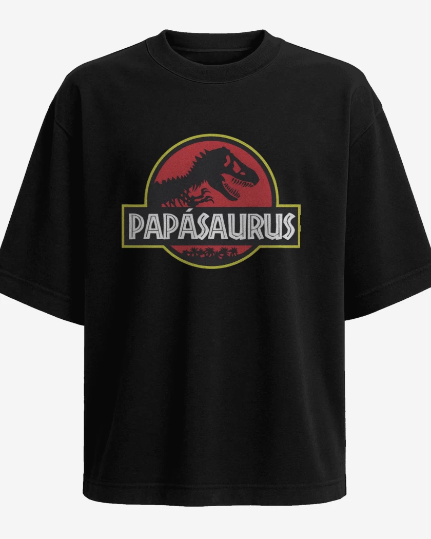 Polera Oversize Negro de Papásaurus