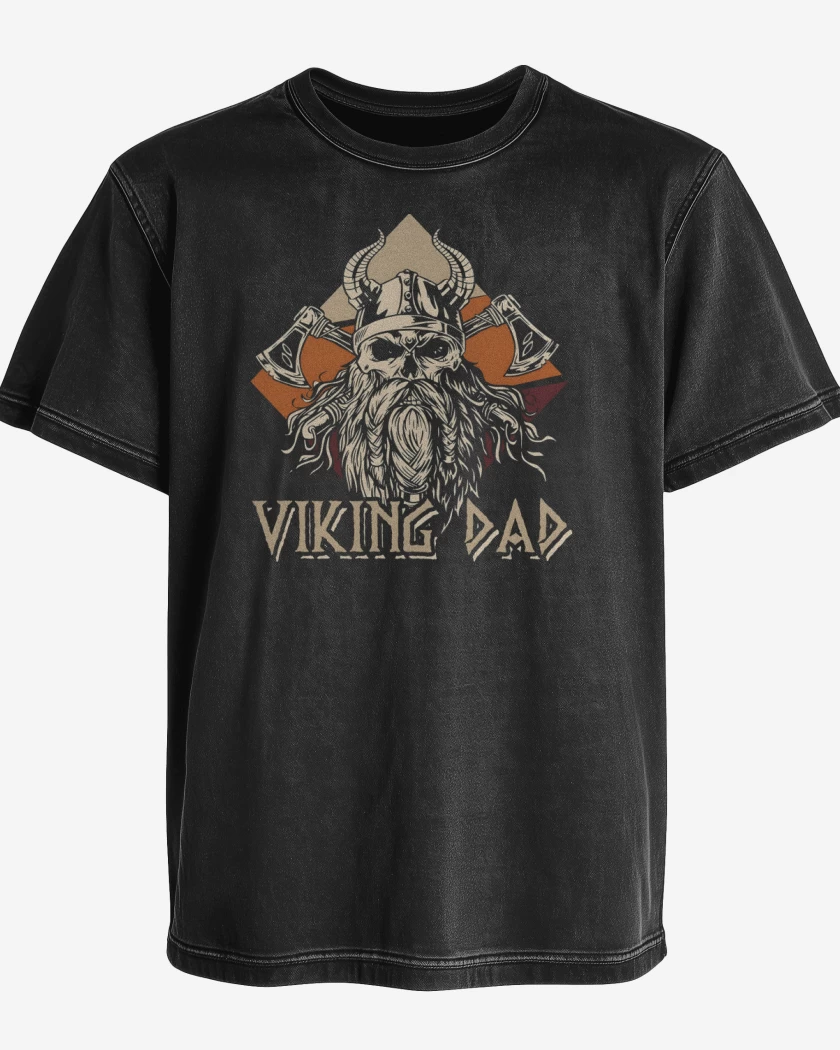 Polera desgastada Negro de Papá Vikingo