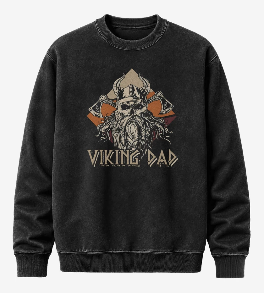 Poleron Polo Acid Wash Negro de Papá Vikingo