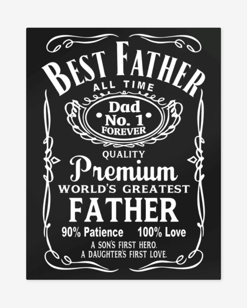 Print metalico Negro de Best Father 