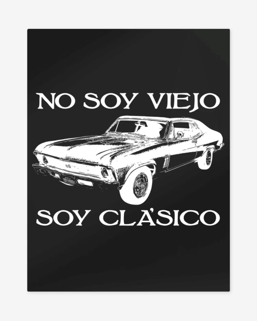 Print metalico Negro de No soy Viejo