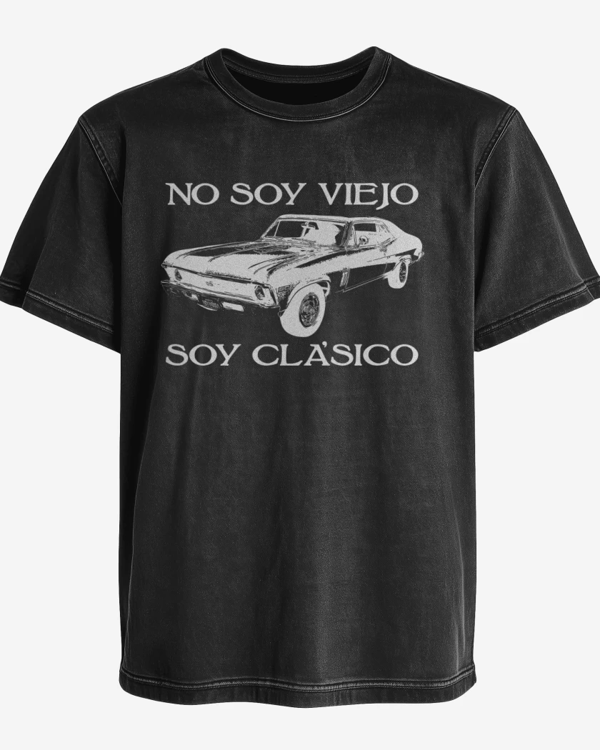 Polera desgastada Negro de No soy Viejo