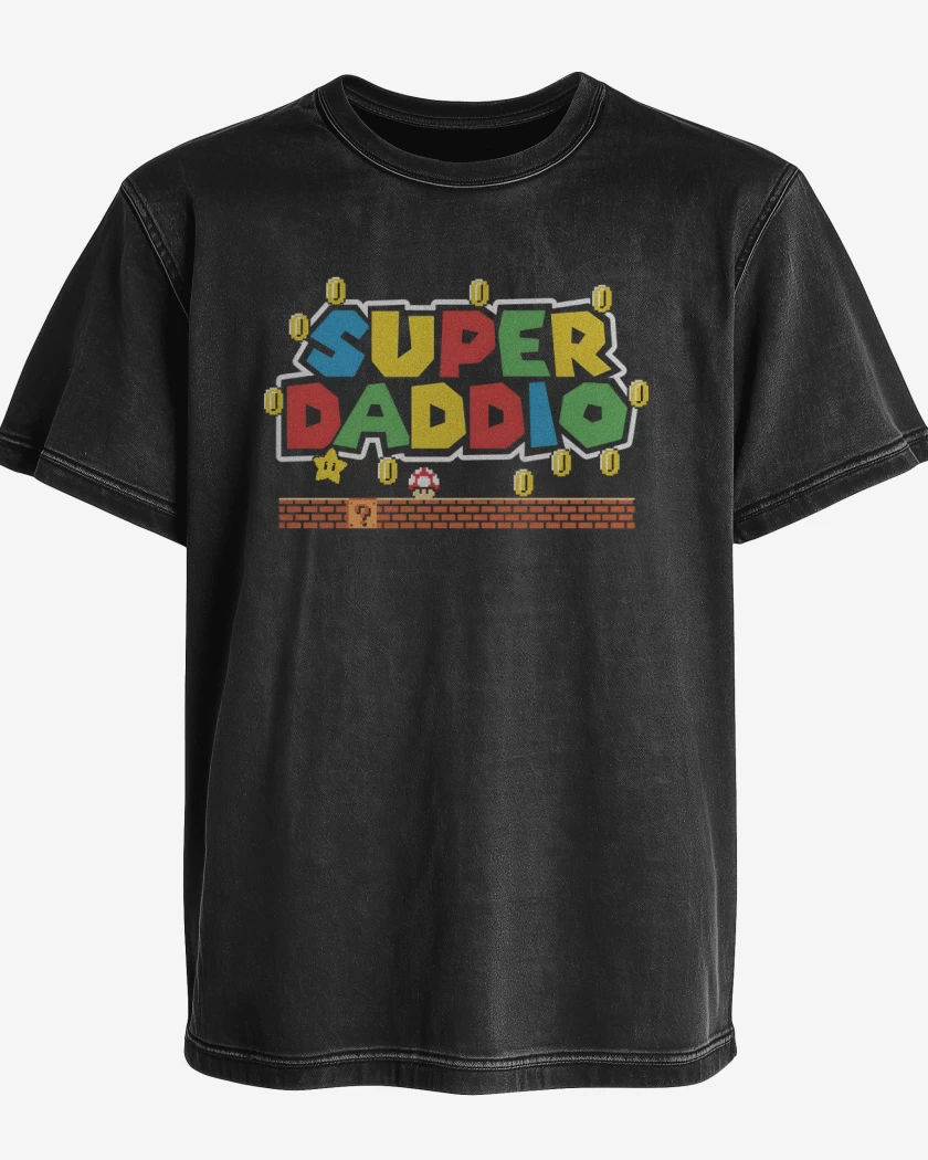 Polera desgastada Negro de Super Daddio