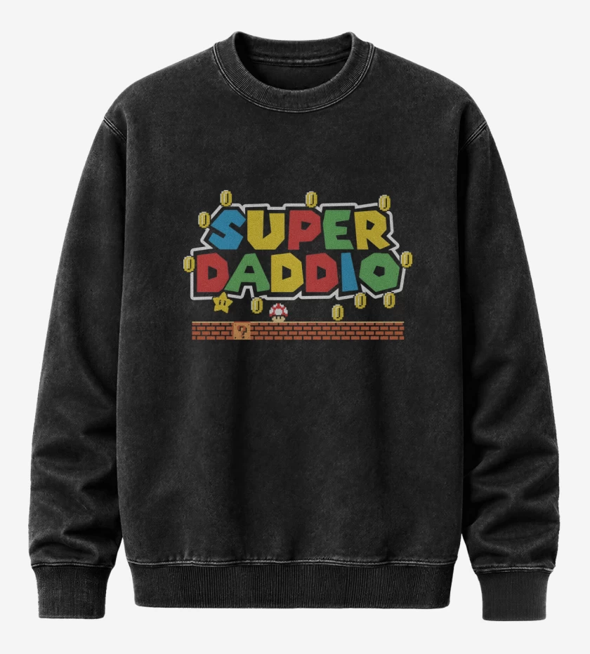 Poleron Polo Acid Wash Negro de Super Daddio