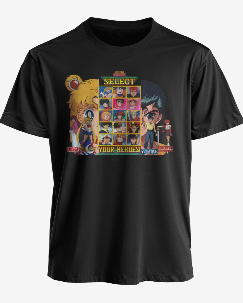 Polera premium Negro de Anime Heroes
