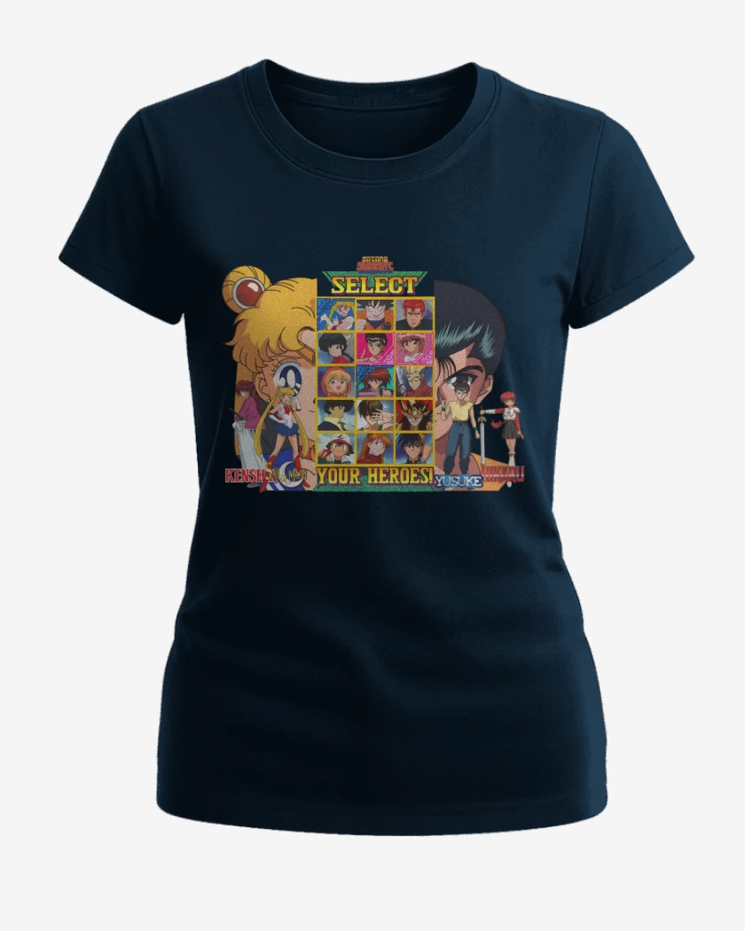 Polera de Mujer Azul Marino de Anime Heroes