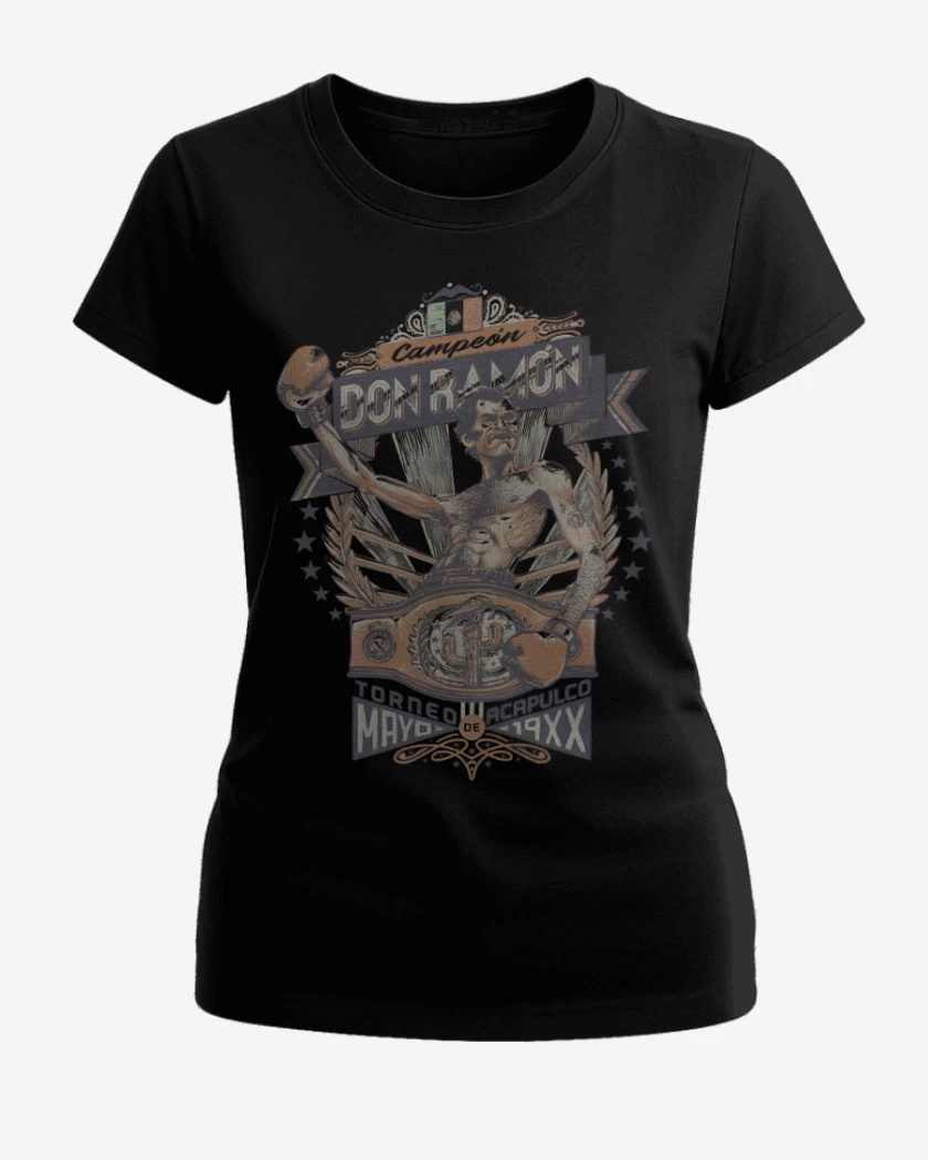 Polera de Mujer Negro de El mejor boxeador