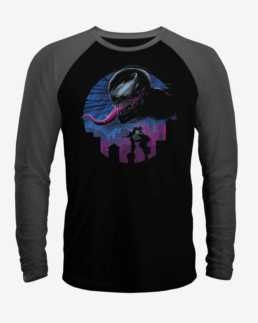 Polera Raglan Negro / Negro Heather de El venenoso