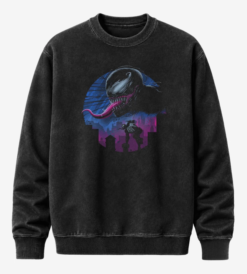 Poleron Polo Acid Wash Negro de El venenoso