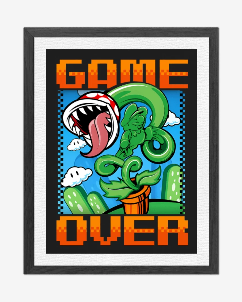 Cuadro decorativo Game over Bigote