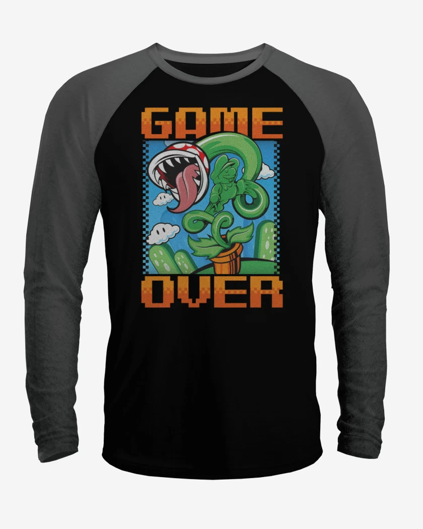 Polera Raglan Game over Bigote