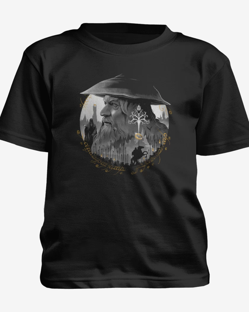 Polera de niño Negro de Gandalf el gris
