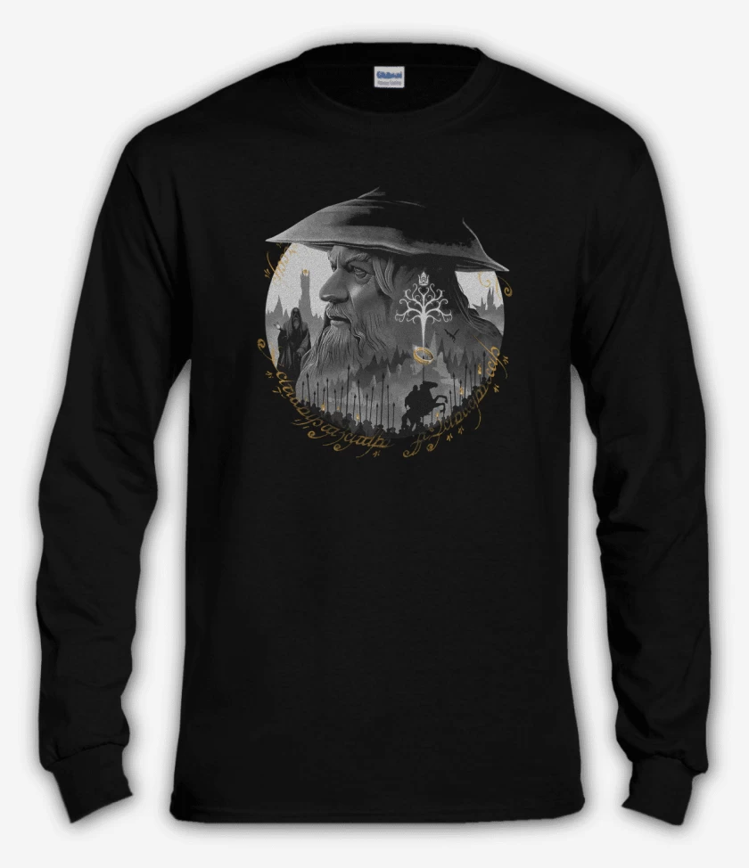 Polera manga larga Negro de Gandalf el gris