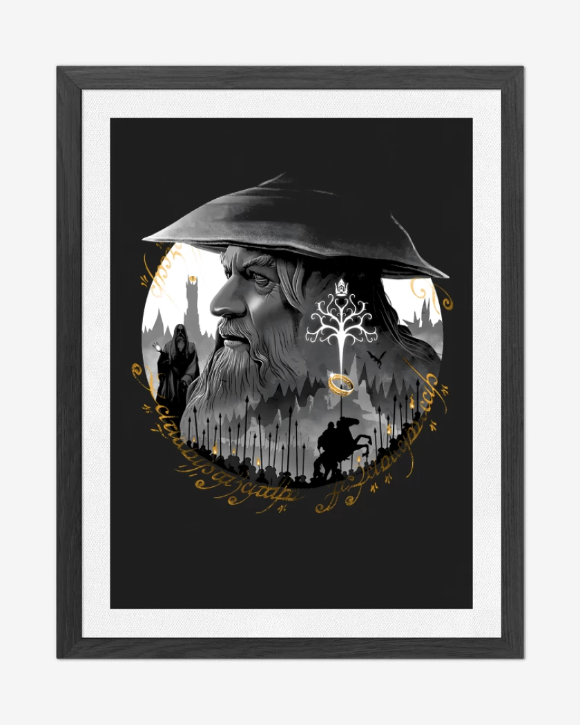 Cuadro decorativo Negro de Gandalf el gris