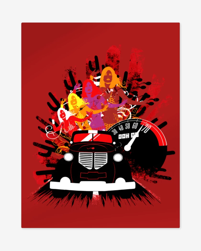 Print metalico Rojo de Go with the flow