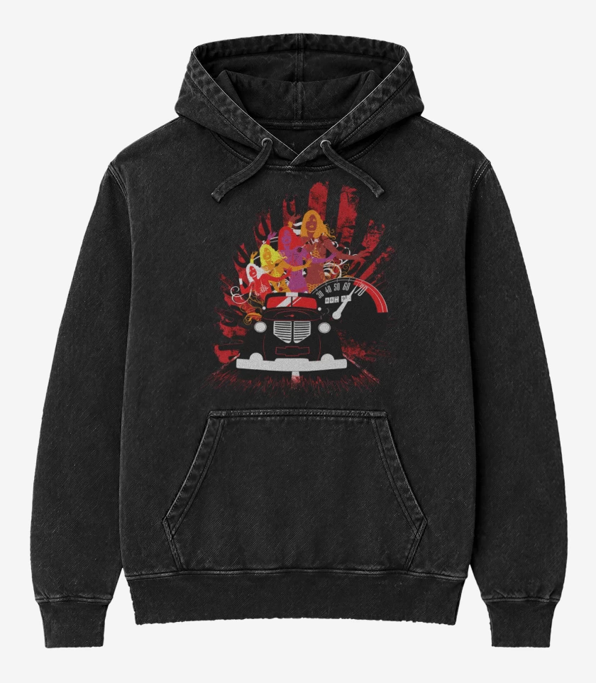 Poleron Canguro Acid Wash Negro de Go with the flow