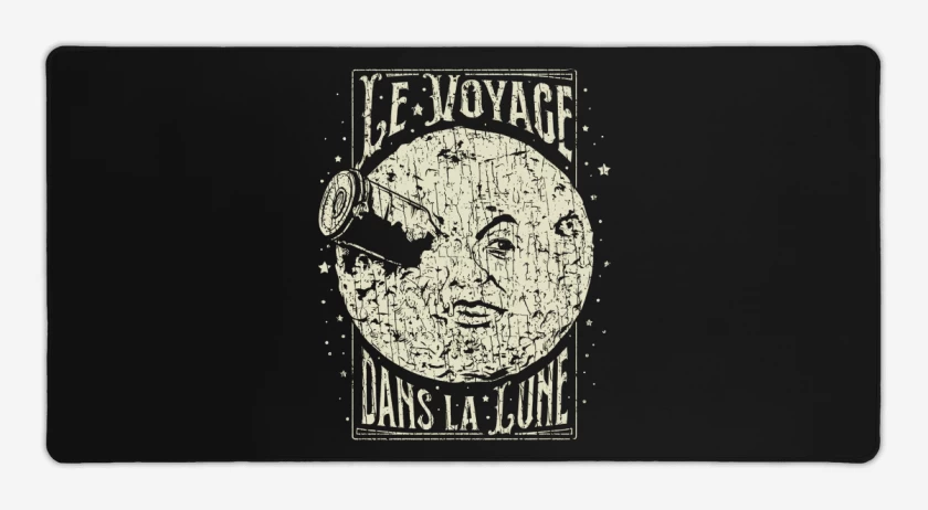 Mouse pad Gamer Negro de Le voyage dans la lune