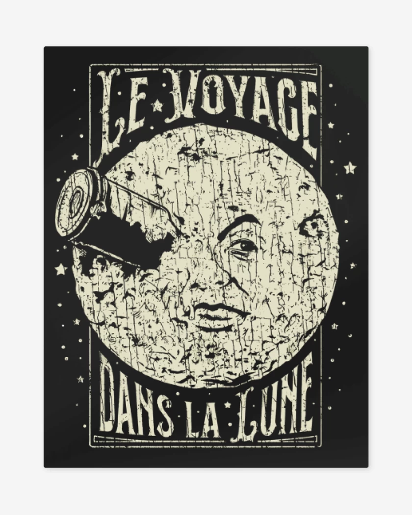 Print metalico Negro de Le voyage dans la lune