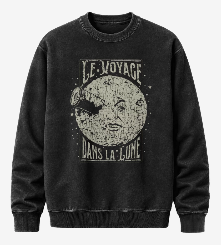 Poleron Polo Acid Wash Negro de Le voyage dans la lune