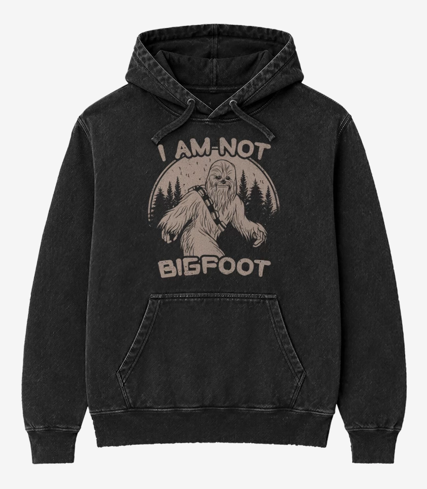 Poleron Canguro Acid Wash Negro de No soy Bigfoot