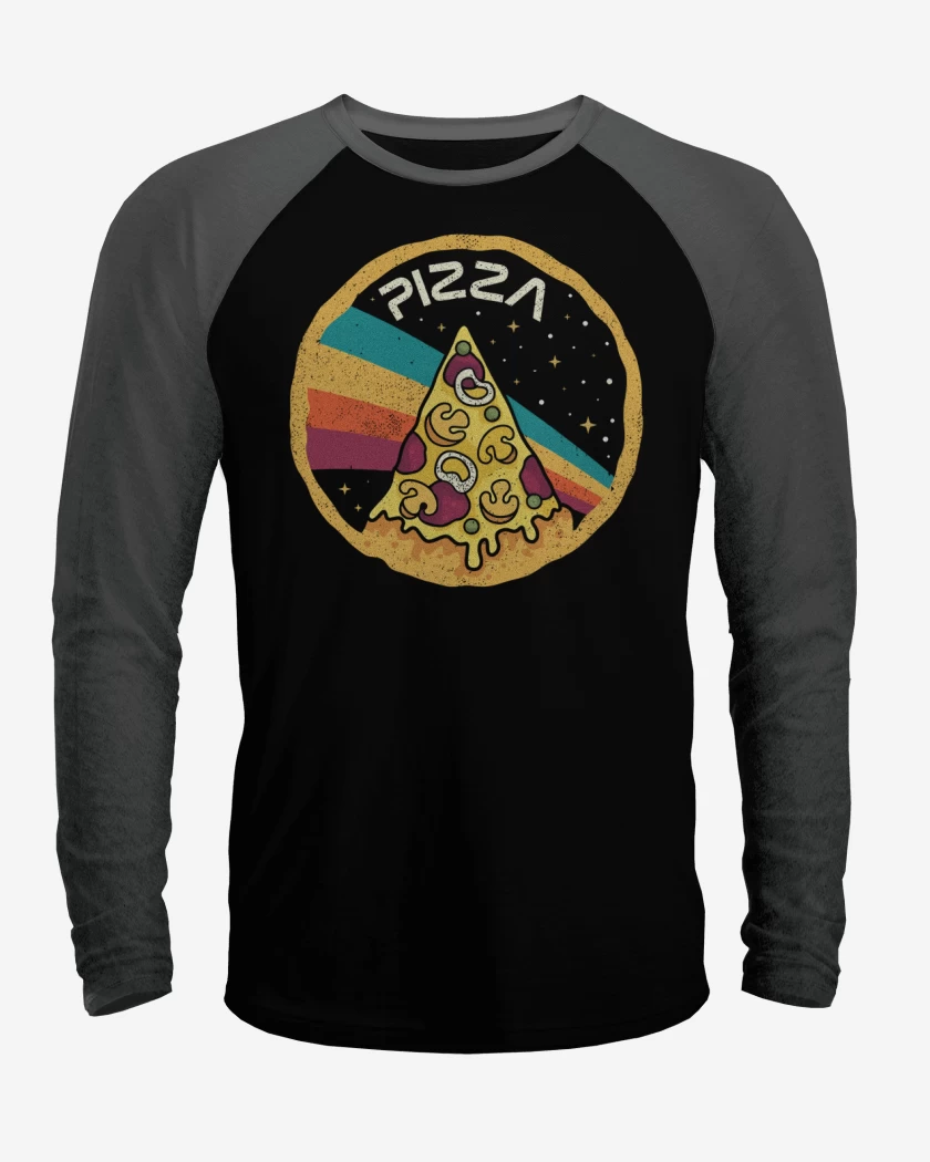 Polera Raglan Negro / Negro Heather de PizzaNasa