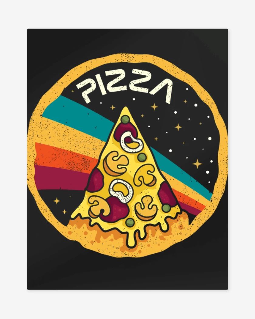 Print metalico Negro de PizzaNasa