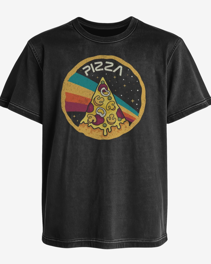 Polera desgastada Negro de PizzaNasa