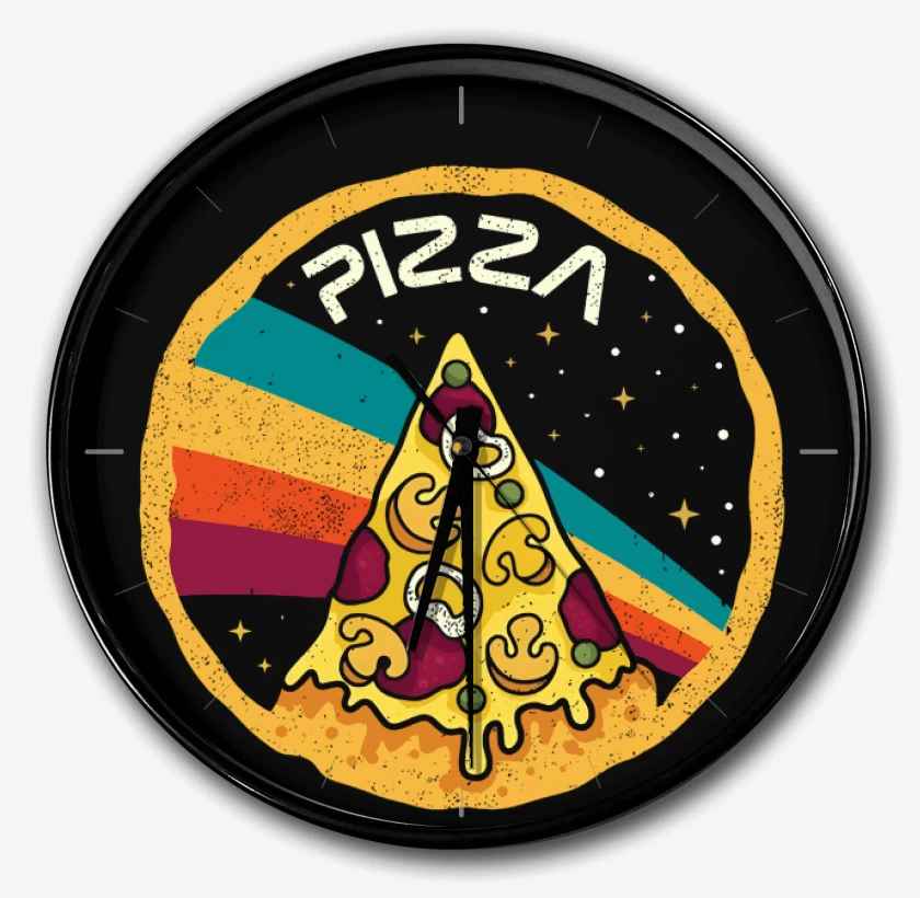 Reloj Negro de PizzaNasa