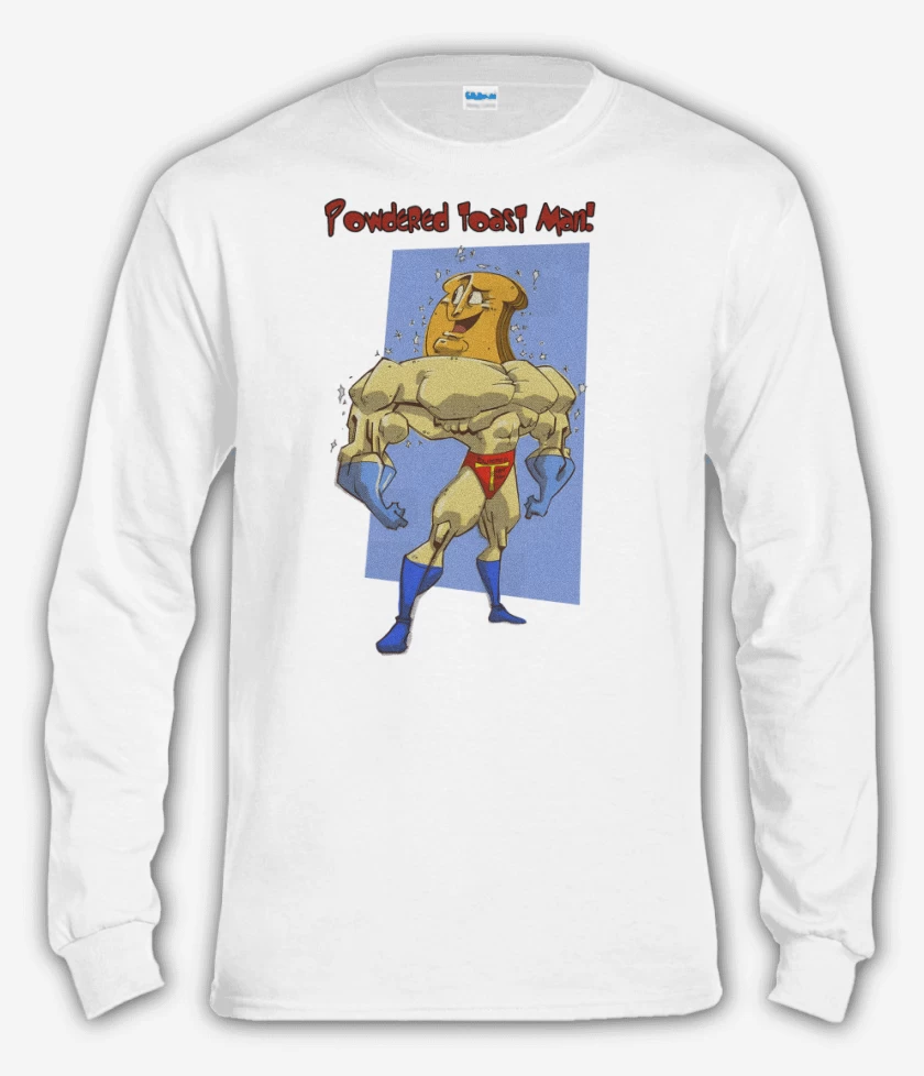 Polera manga larga Blanco de Powdered Toast Man