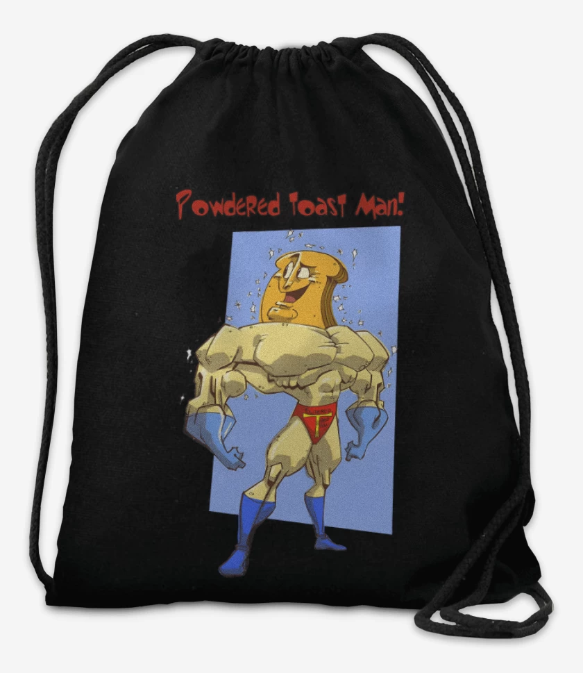 Mochila Negro de Powdered Toast Man