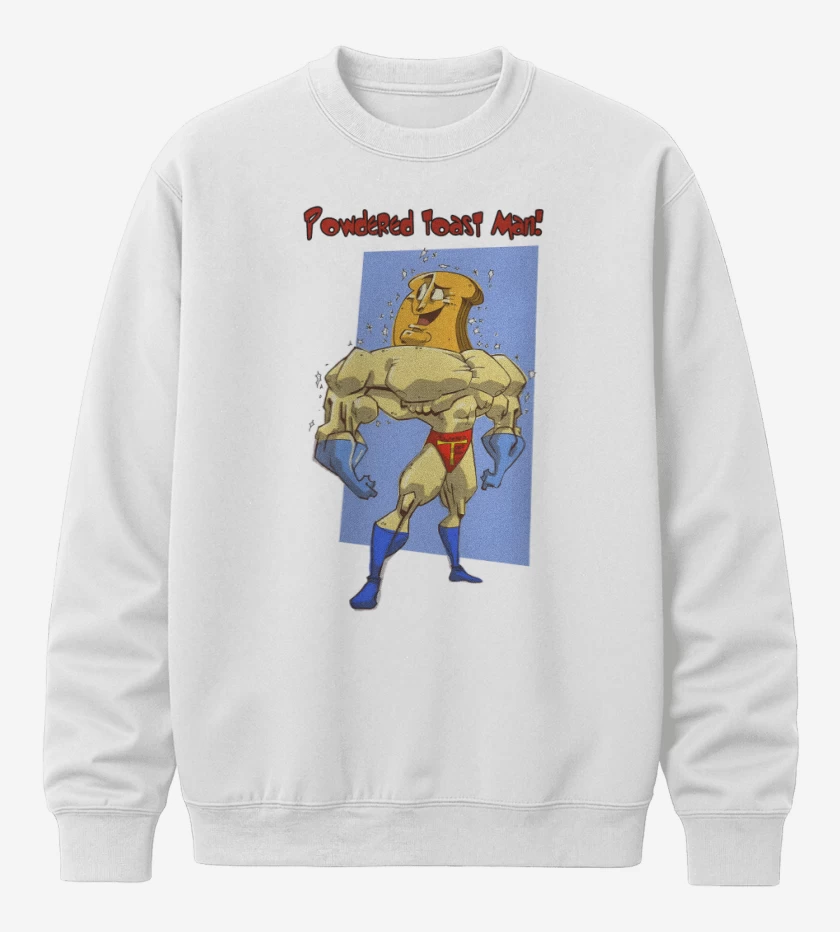 Poleron polo Blanco de Powdered Toast Man