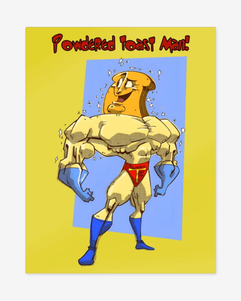 Print metalico Amarillo de Powdered Toast Man